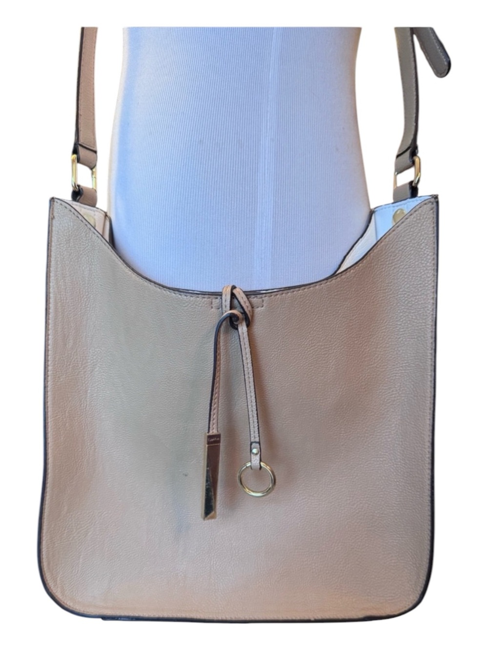 Calvin Klein pebbled leather hobo crossbody bag